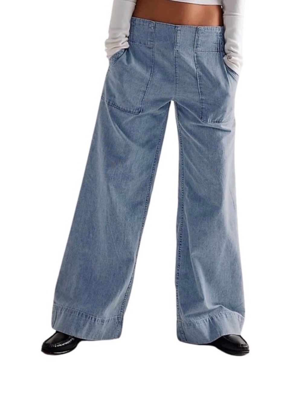 #1200 Wide Leg Light Blue Denim Pants